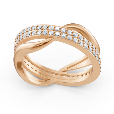 Birgie diamond ring in 14K rose gold – 0.90 ct, pavé setting