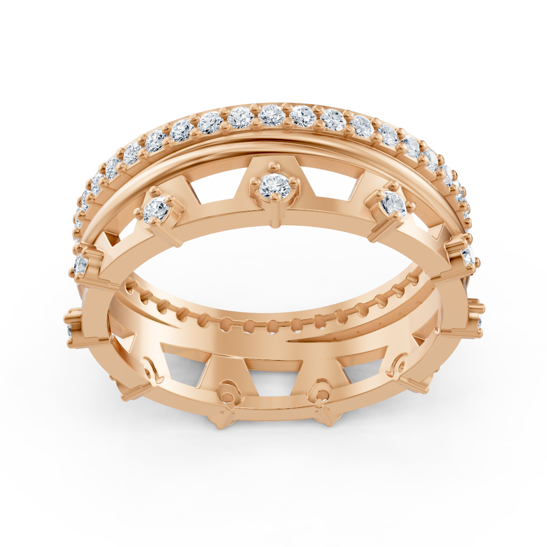 Exquisite eternity ring with diamonds in rose gold
