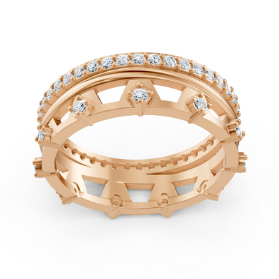 Exquisite eternity ring with diamonds in rose gold