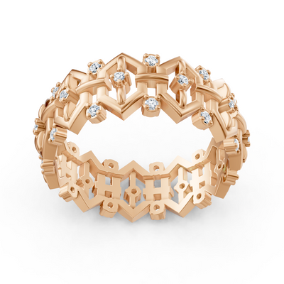 Birgie Rosegold Diamantring  – Filigranes Design mit Runddiamanten