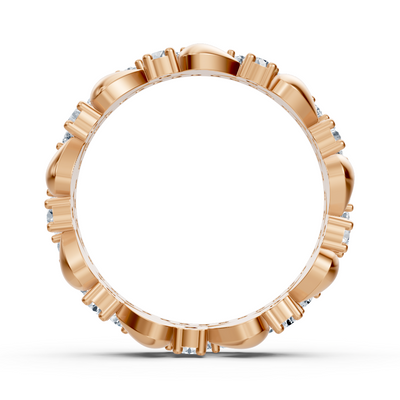 Birgie Diamant-Ewigkeitsring 14K Rosegold – Rundschliff, 2 mm & 1,5 mm