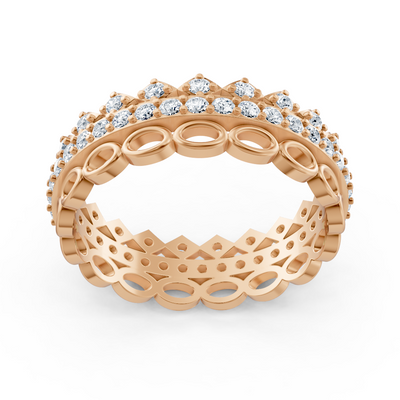 Luxuriöser Memoire-Ring aus 14K Rosegold mit Diamanten