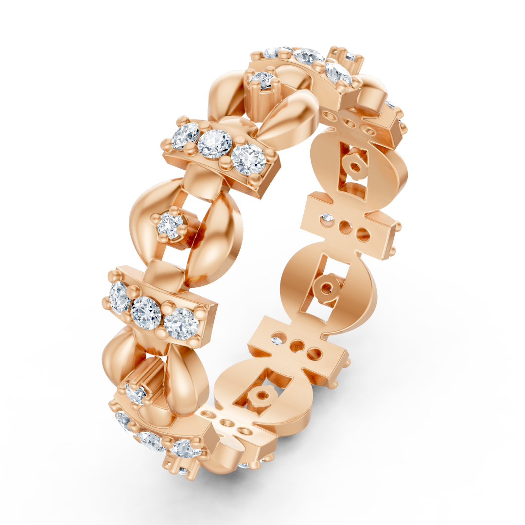 Faszinierender Formenmix Diamantring - 14K Roségold, ca. 0.40 Karat