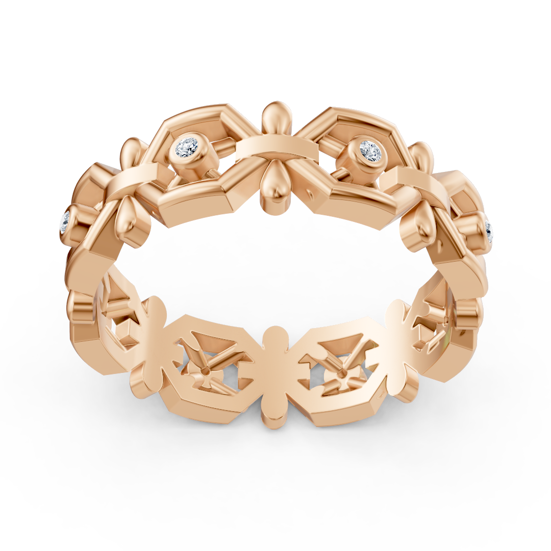 Rosegoldener Diamantring mit geometrischem Design