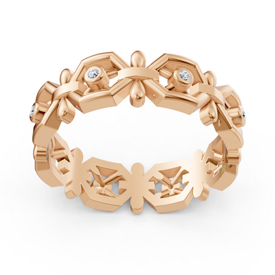 Rosegoldener Diamantring mit geometrischem Design