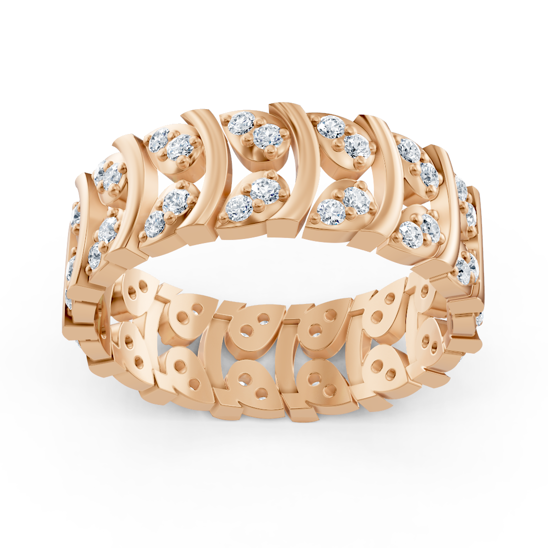 Rosegoldener Diamantring mit geschwungenem Design