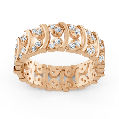 Rosegoldener Diamantring mit geschwungenem Design