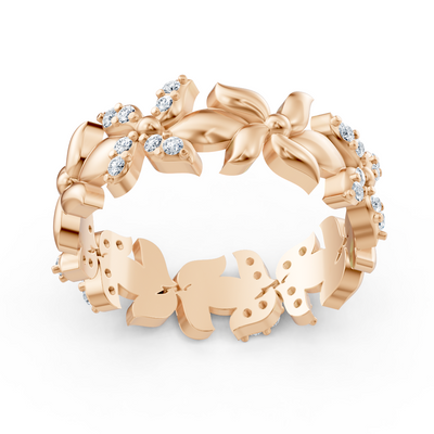 Funkelnder Rosegold Ring mit Diamanten – Schmetterling Design