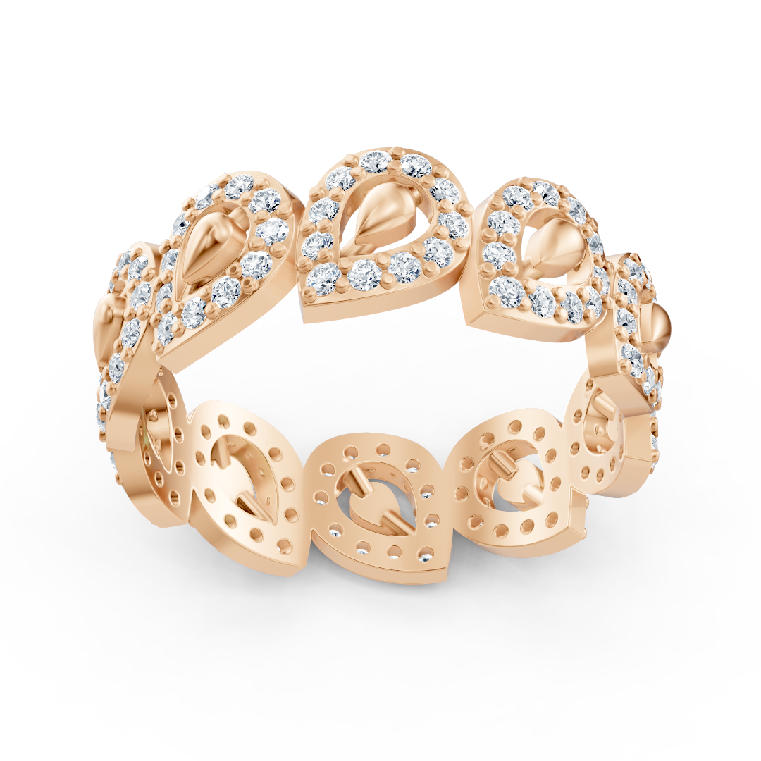 Opulenter Rosegold Ring mit Diamanten – Funkelndes Blütenmeer Design