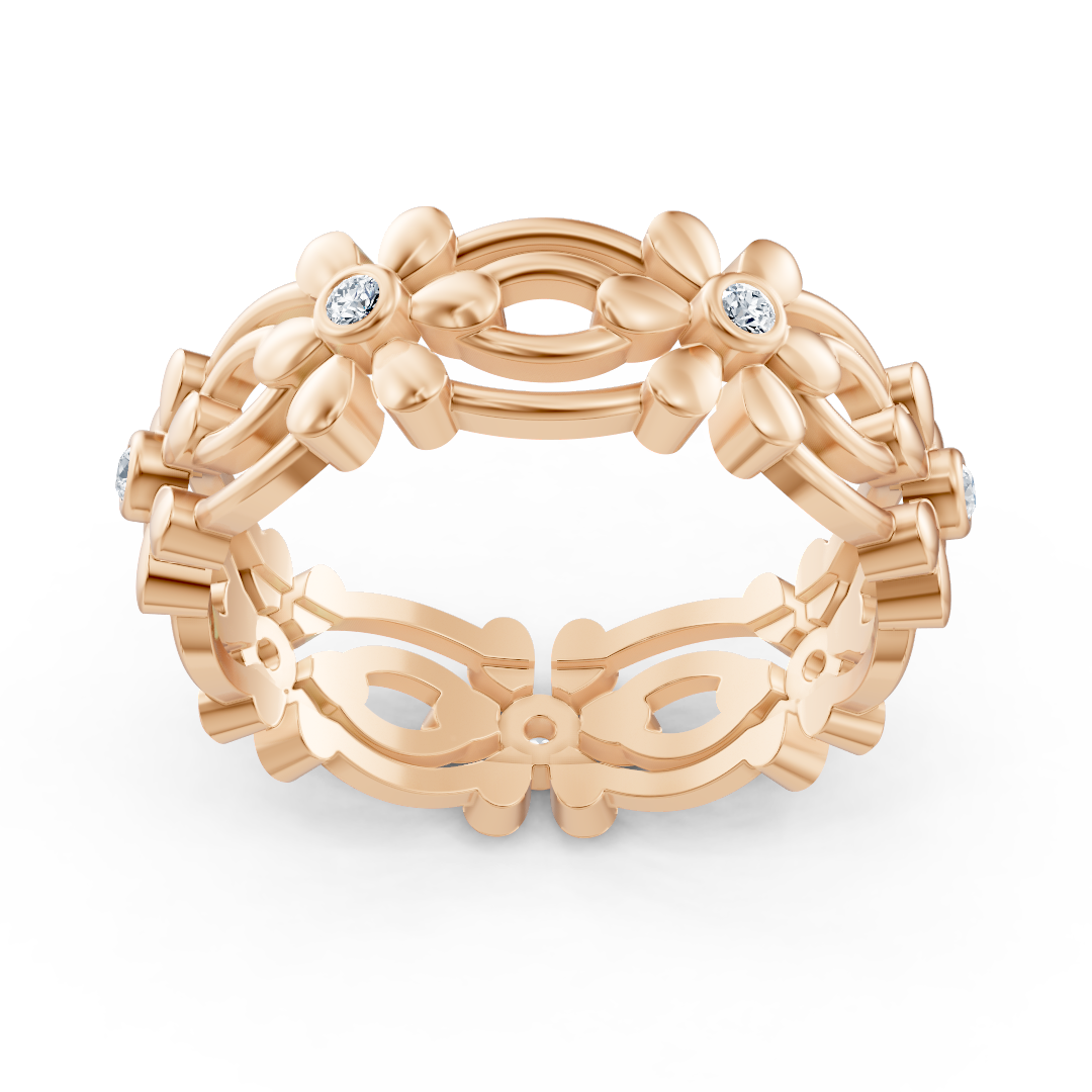 14 carat rose gold Pırlanta flower ring "Delicate Blossom"