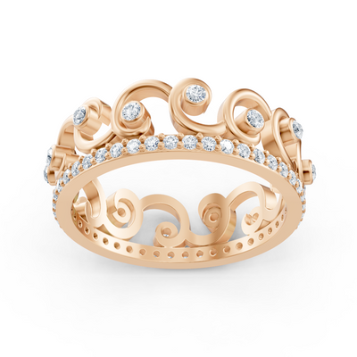 14 Karat Rosegold Diamant Prinzessinnen Krone Ring "Königliche Grazie"