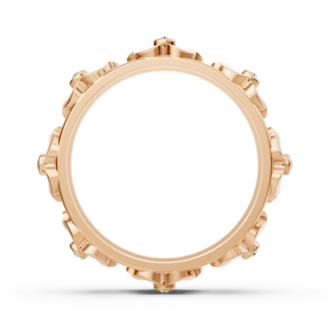 14 Karat Rosegold Diamant Blütenversprechen Ring