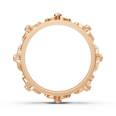 14 Karat Rosegold Diamant Blütenversprechen Ring