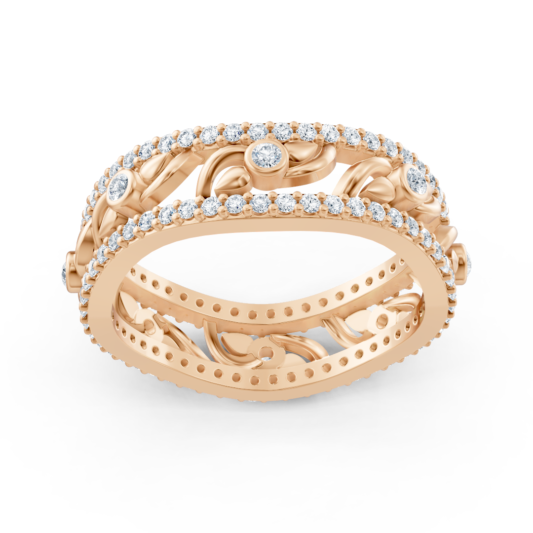 Birgie 14K Rosegold Diamant Herz Ranken Ring - Romantische Eleganz