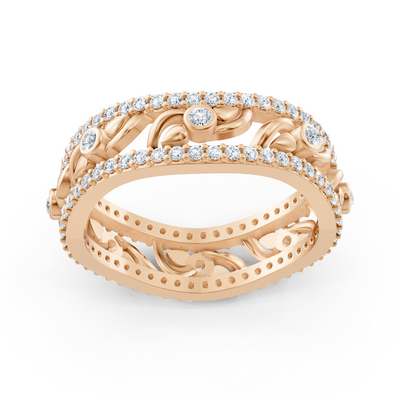 Birgie 14K Rosegold Diamant Herz Ranken Ring - Romantische Eleganz