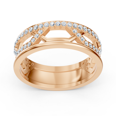 Rosegold-Ring mit Runddiamanten im Prong-Design