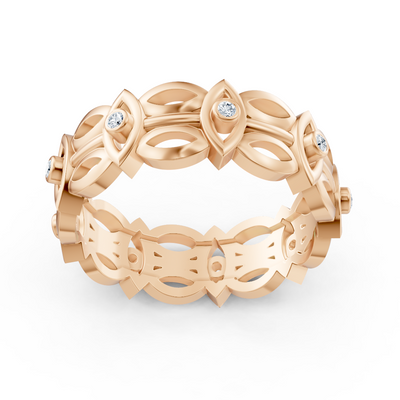 Bezel Setting Diamond Round Rose Gold Ring