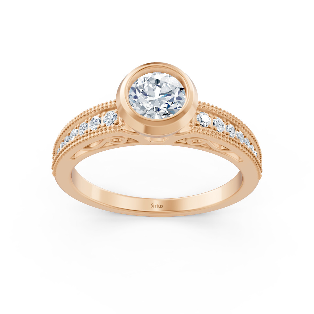 Classic solitaire diamond engagement ring in 14 carat rose gold