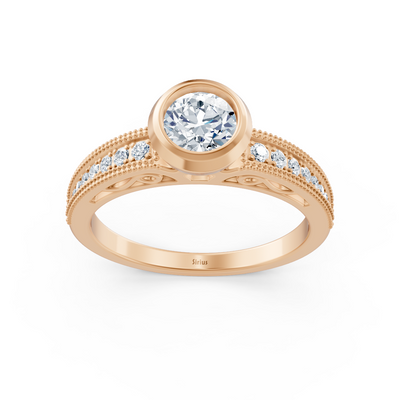 Classic solitaire diamond engagement ring in 14 carat rose gold