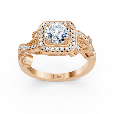 Rosegold Vintage Diamant Verlobungsring