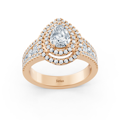 Birgie Halo Diamant & Saphir Verlobungsring Roségold