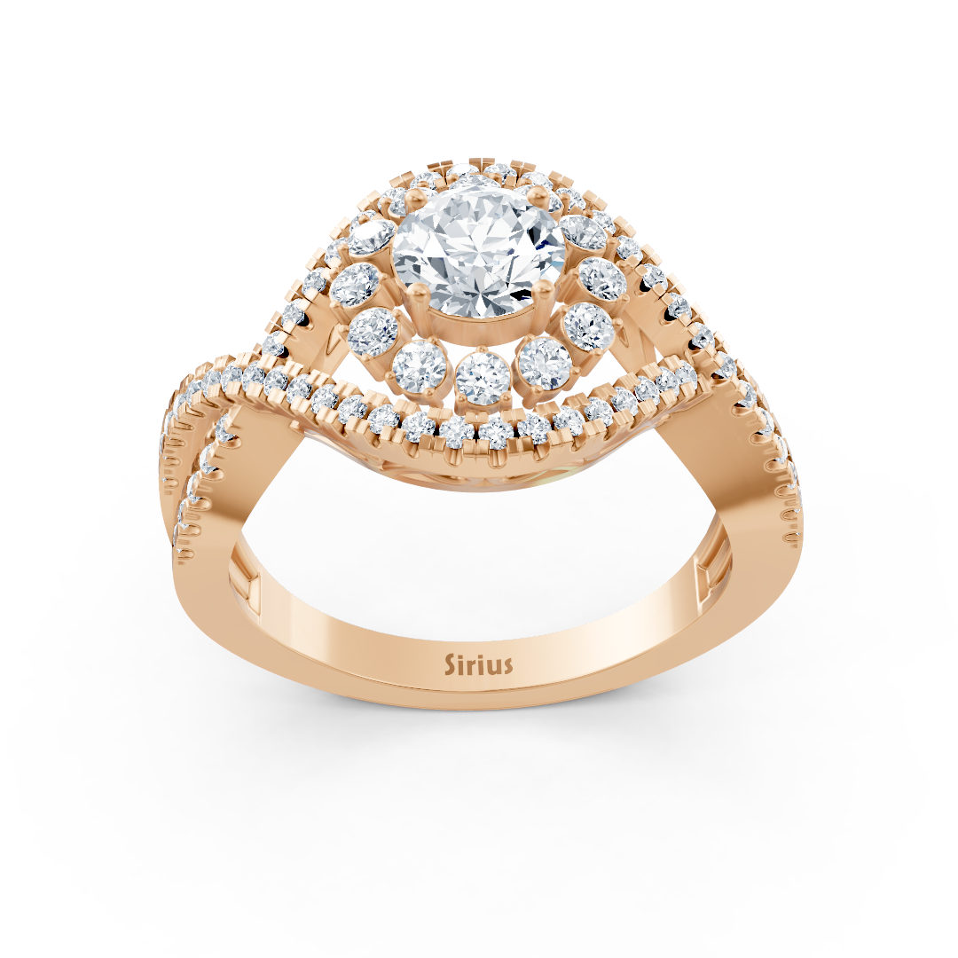 Roségold Diamant Halo Verlobungsring