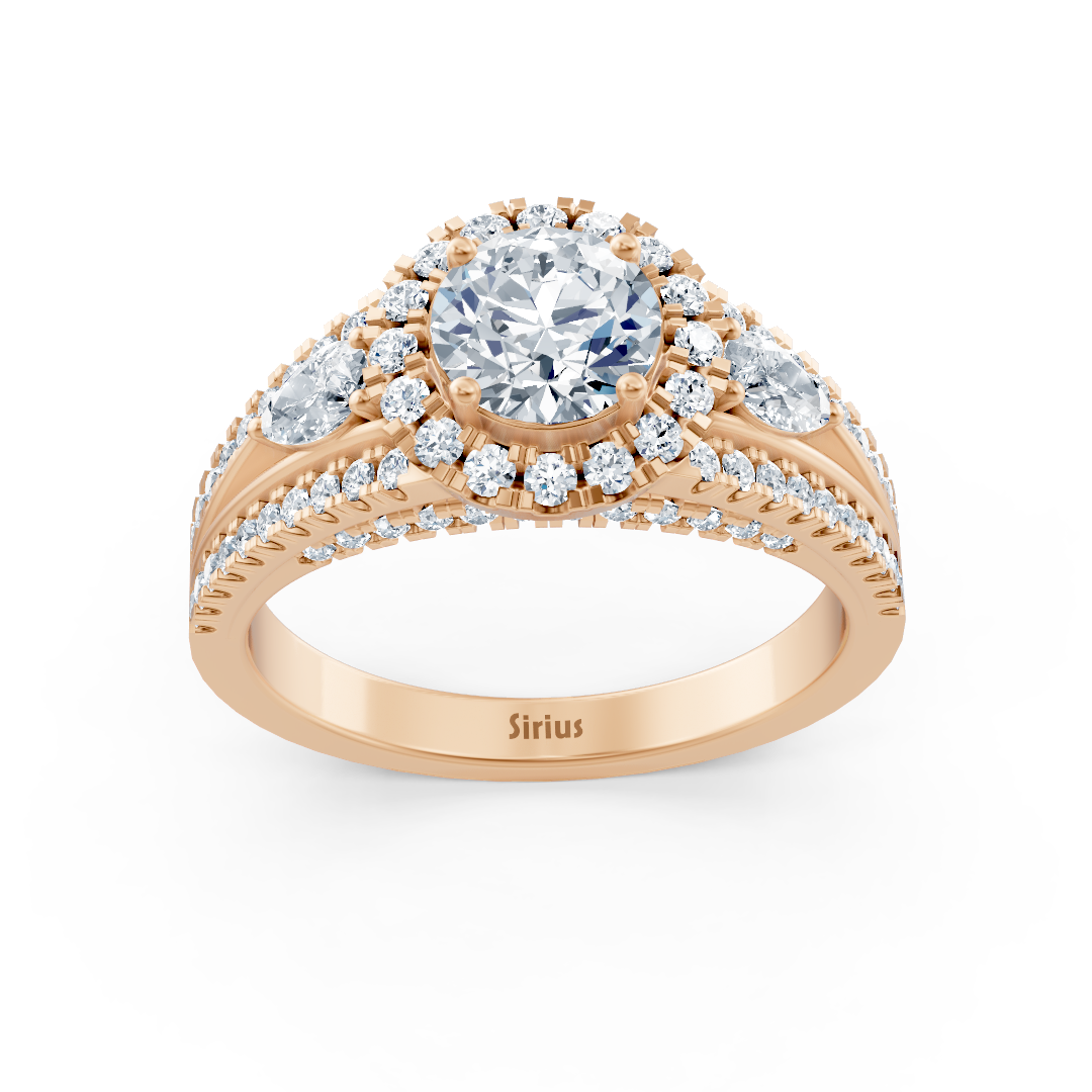 Roségold Diamant & Smaragd Verlobungsring