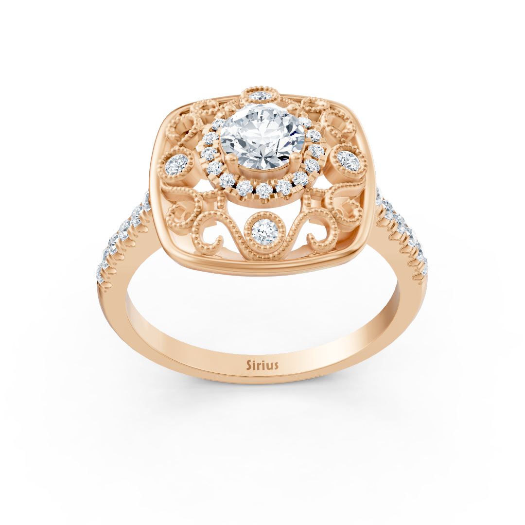 Extravaganter Roségold Halo Diamant Cocktailring