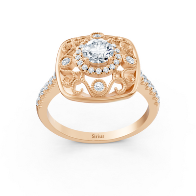 Extravaganter Roségold Halo Diamant Cocktailring