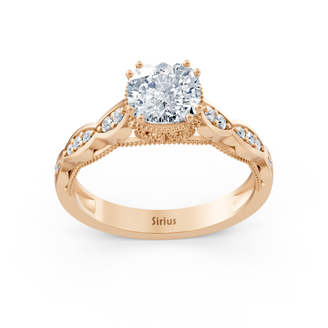 Diamond and ruby ​​ring rose gold