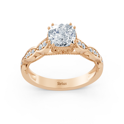 Diamond and ruby ​​ring rose gold