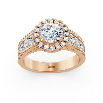 Halo Diamantring Roségold