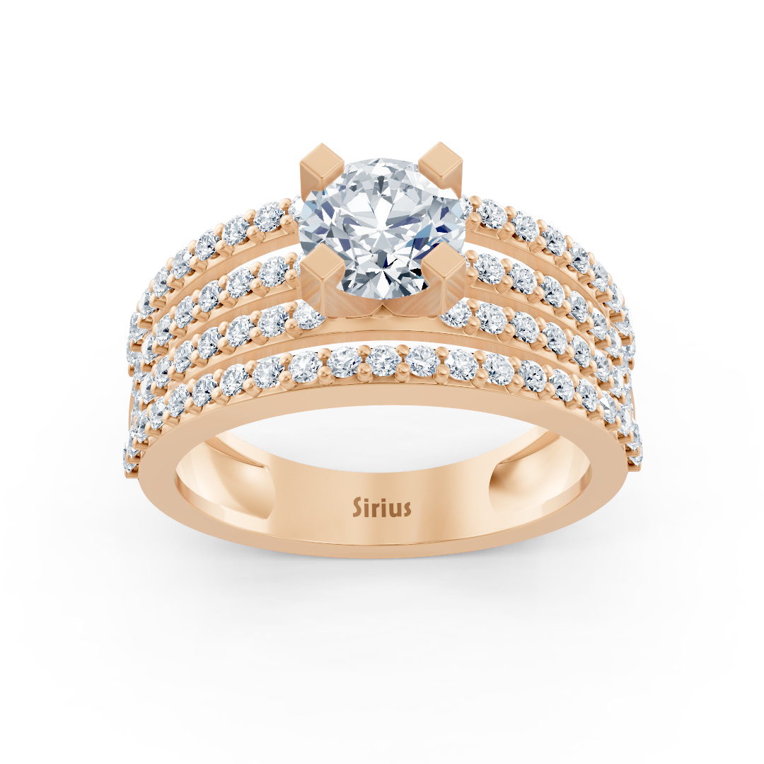Eternity &amp; Solitaire Diamond Ring Rose Gold