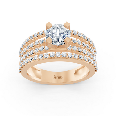 Eternity &amp; Solitaire Diamond Ring Rose Gold