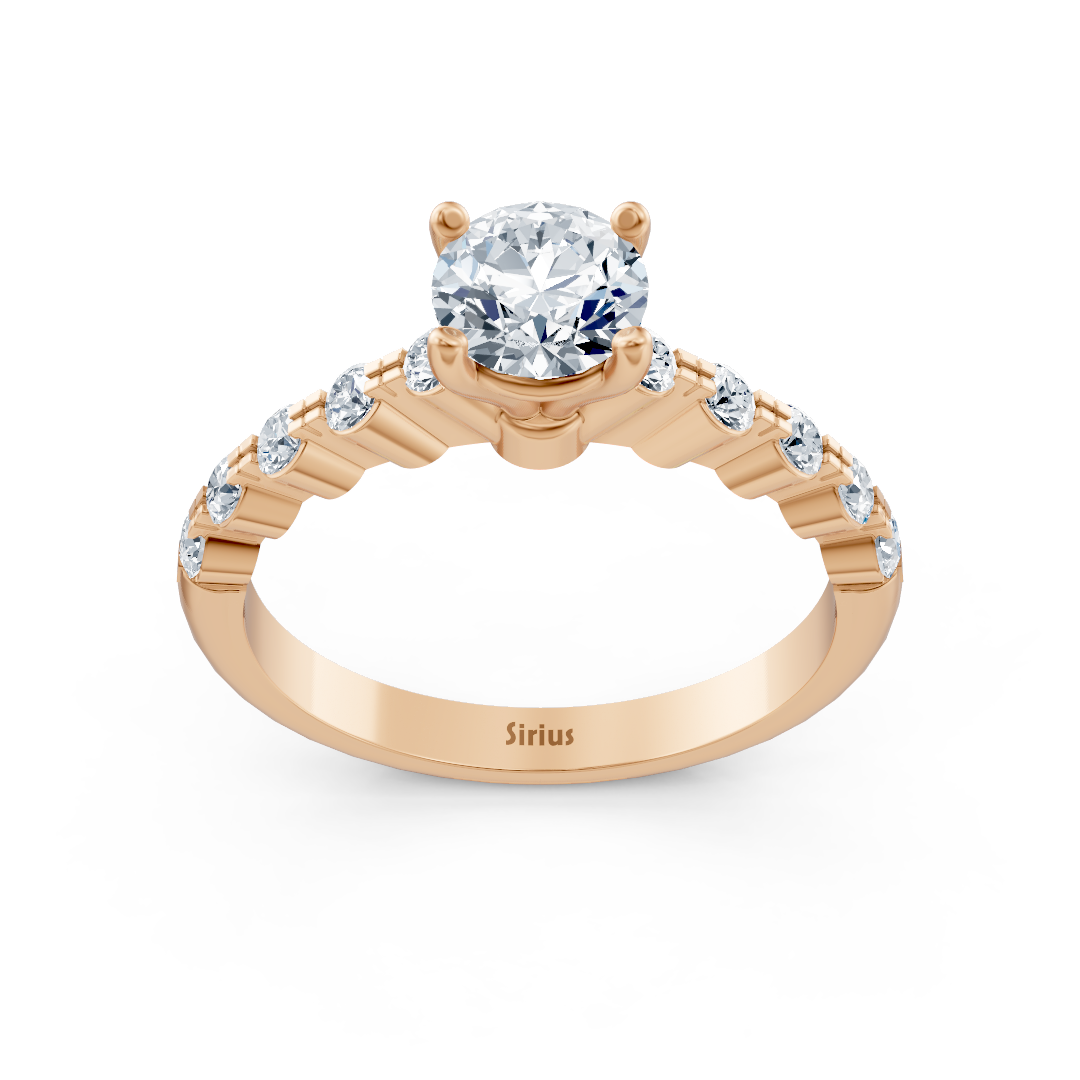 Halbe Eternity & Solitär Diamantring Roségold