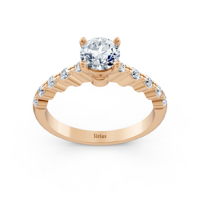 Halbe Eternity & Solitär Diamantring Roségold