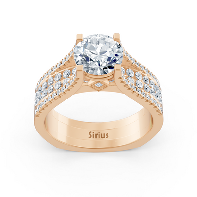 Eternity &amp; Pavé diamond ring rose gold