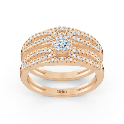 Diamant Brautring-Set Roségold