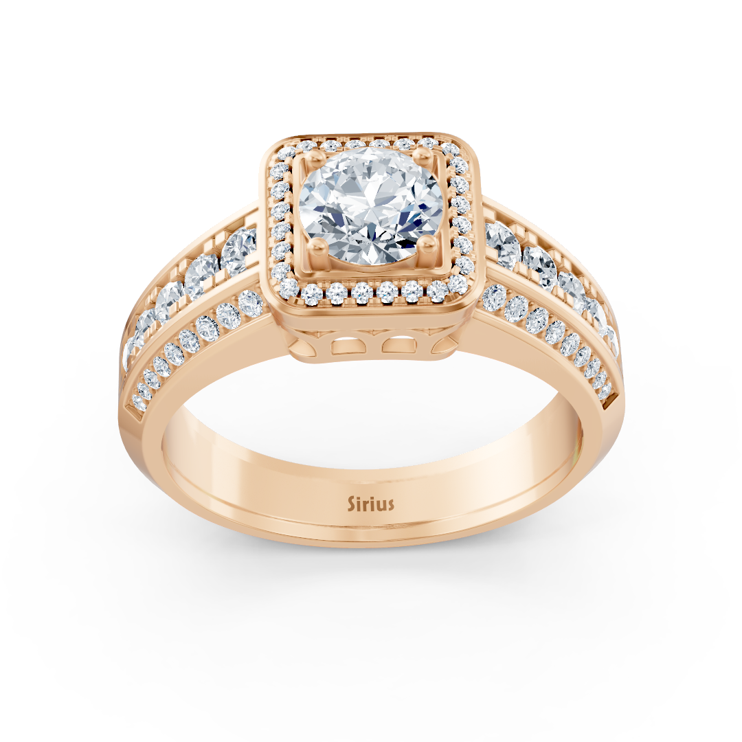 1.41 carat princess cut diamond ring in 14 carat rose gold