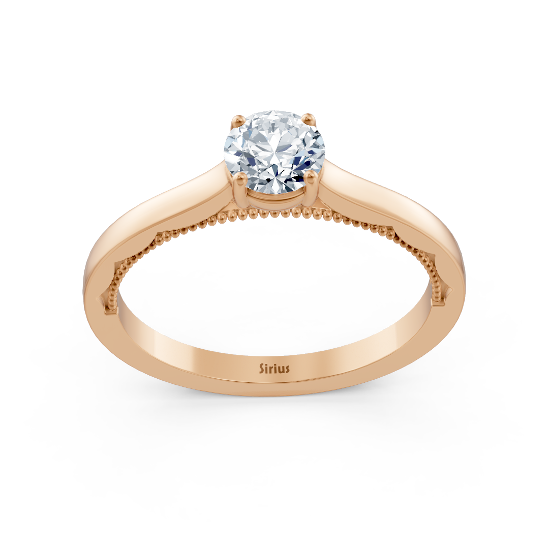 Birgie Sirius Roségold Solitär Diamantring mit Rundschliff