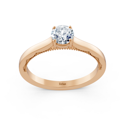 Birgie Sirius Roségold Solitär Diamantring mit Rundschliff