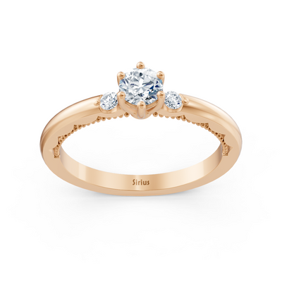 0.25 Karat Solitär Diamant Akzentring in Roségold
