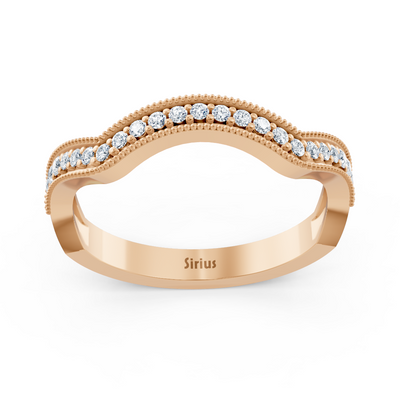 0.19 Karat Diamant Geschwungener Ehering in Roségold