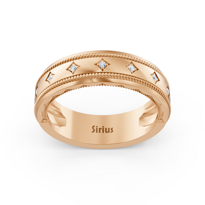 0.05 Karat Diamant Herren Ehering in Rosegold
