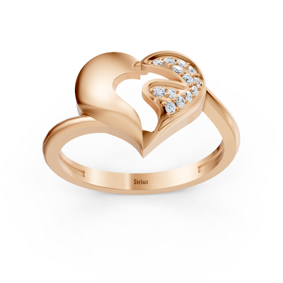 Anmutiger Vernive Everling Herzring in Roségold mit zarten Pavé-Diamanten