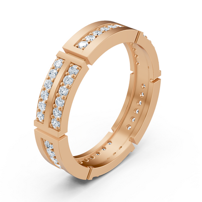 Exclusive diamond ring 14K rose gold - 0.54 carat round diamonds