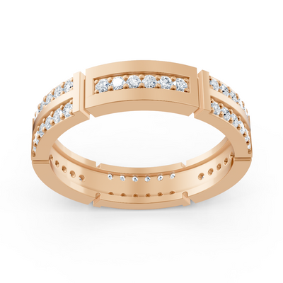 Exclusive diamond ring 14K rose gold - 0.54 carat round diamonds