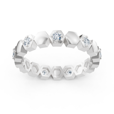 Birgie Diamantring Weissgold 14K – Hexagon-Design