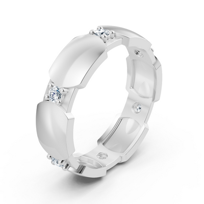 Exclusive diamond ring in 14K white gold with diamonds