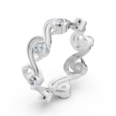 Birgie diamond ring 14K white gold – round cut with bezel setting